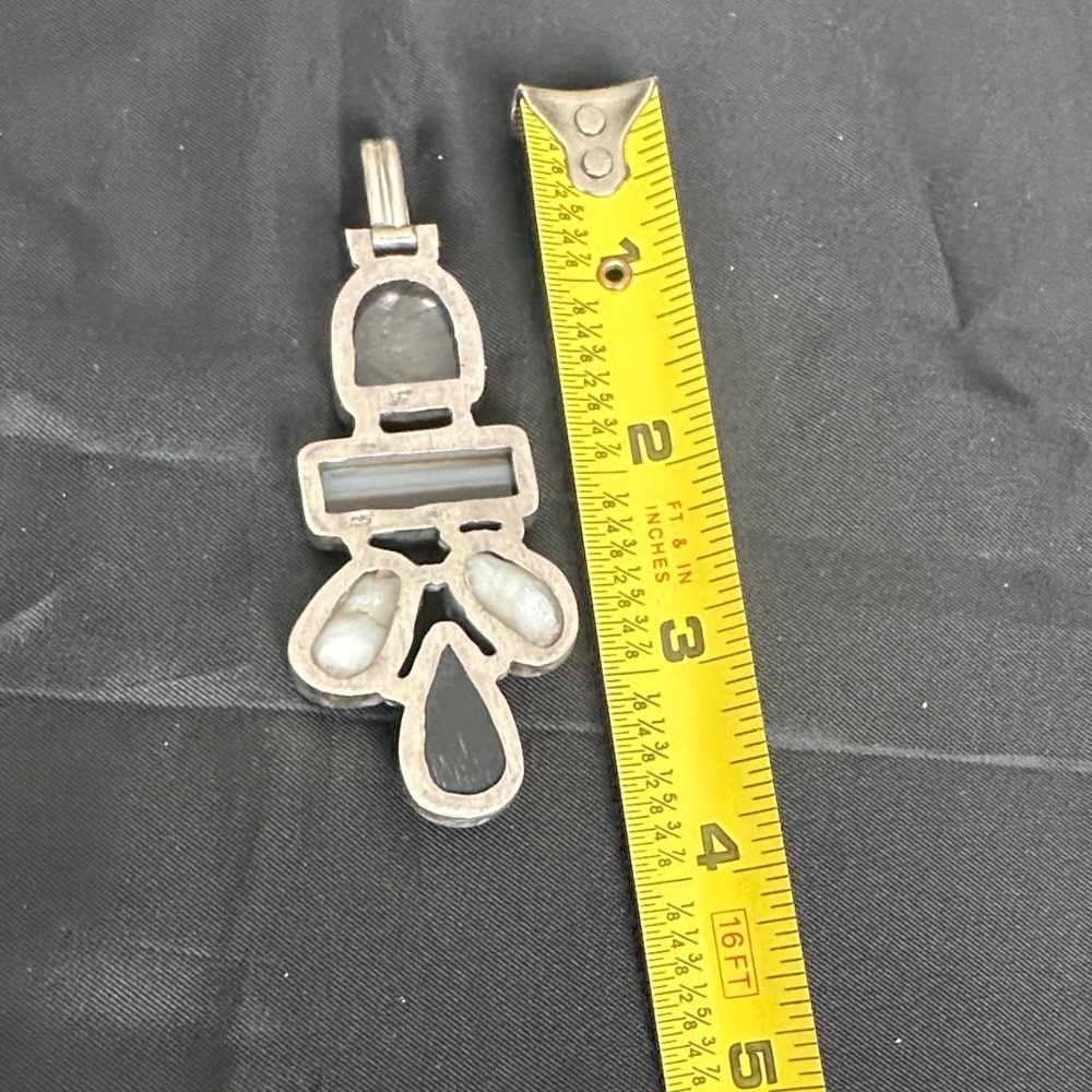 Artisan 925 Sterling Silver 925 Multi Stone Statement Pendant Boho - Picture 10 of 10